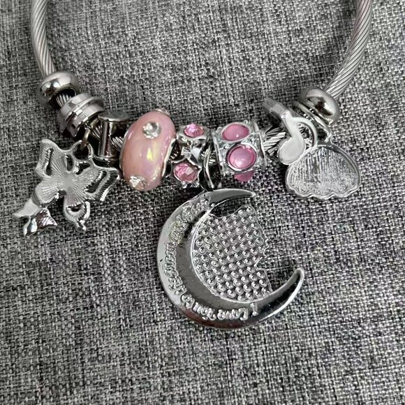 Hello Kitty Silver and Pink Charm Bracelet - Picture 4 of 5